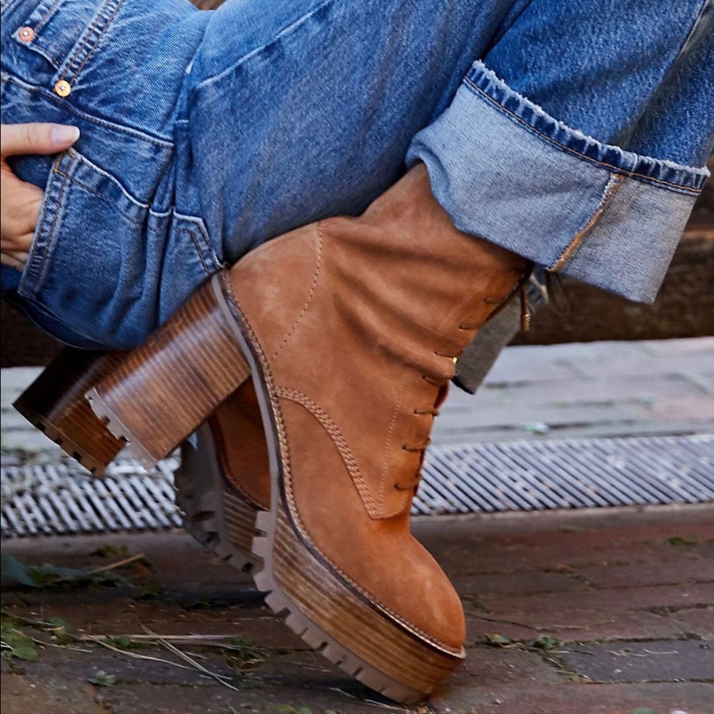 Free People High Point Platform Leather Boots